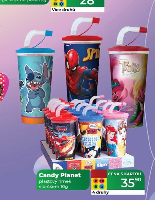 Candy Planet plastový hrnek s brčkem 10g  