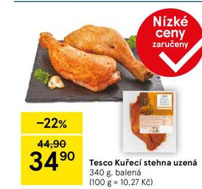 Tesco Kuřecí stehna uzená, 340 g, balená 