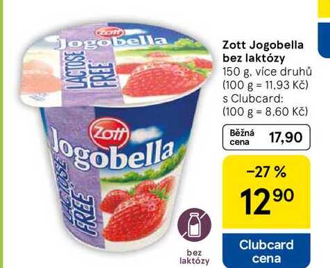 Zott Jogobella bez laktózy, 150 g, více druhů 