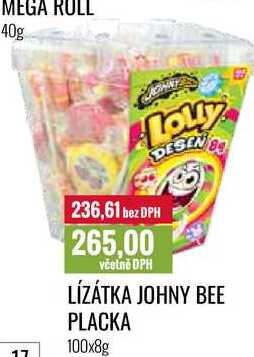 LÍZÁTKA JOHNY BEE PLACKA 100x8g 