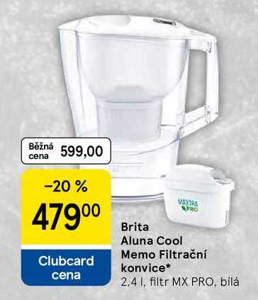 Brita Aluna Cool Memo Filtrační konvice, 2,4 l, filtr MX PRO, bílá 