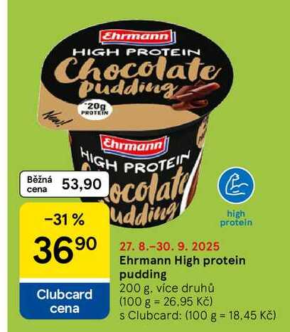 Ehrmann High protein pudding, 200 g, více druhů  
