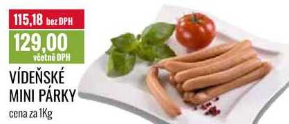 VÍDEŇSKÉ MINI PÁRKY cena za 1Kg 