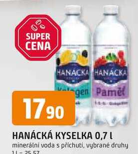 HANÁCKÁ KYSELKA 0,7 L minerální voda s příchutí