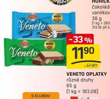 VENETO OPLATKY různé druhy 65 g 