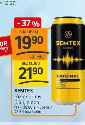 SEMTEX různé druhy 0,5 l, plech 