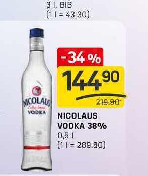 NICOLAUS VODKA 38% 0,5l