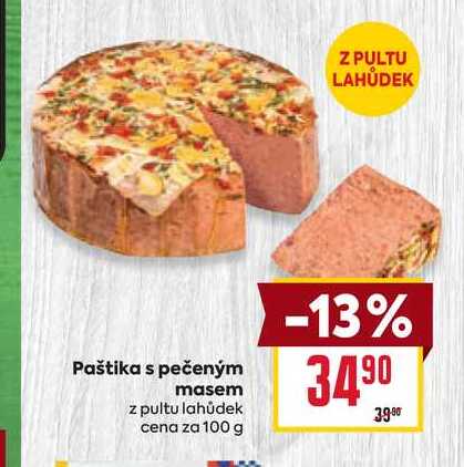 Paštika s pečeným masem z pultu lahůdek cena za 100g