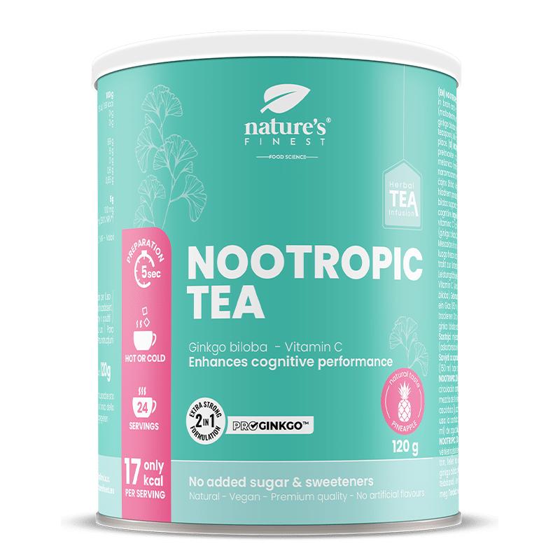 Nootropic Tea | Funkční čaj | Podpora mozku a paměti | Čaj s Ginkgo bilobou | ProGinkgo™ | Ekologický | Veganský | Přírodní byliny