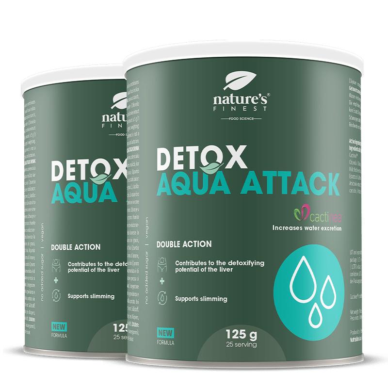 Detox Aqua Attack 1+1 GRATIS | Afslanken Detox | Verminder Waterretentie | Cactinea™ Formule | +27% Water Eliminatie | Indicaxanthine
