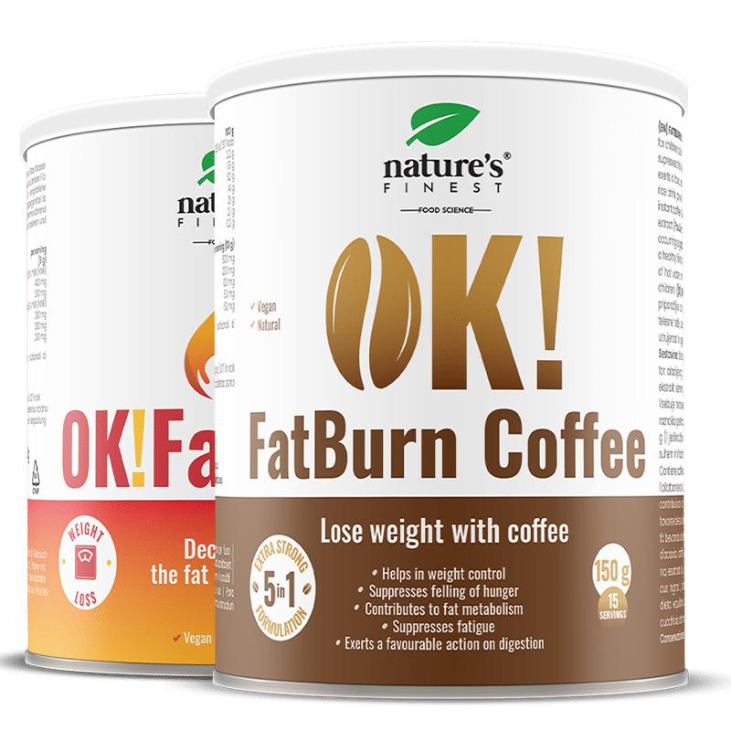 OK!FatBurn Káva + OK!FatBurn ZDARMA | Zmenšení únavy | Zvyšte metabolismus | L-karnitin brazilská káva