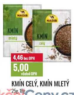 KMÍN CELÝ, KMÍN MLETÝ 25g, 18g 
