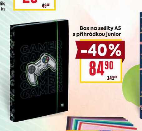 Box na sešity A5 s přihrádkou junior 