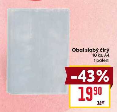 Obal slabý čirý 10 ks, A4 1 balení