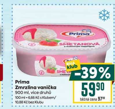 Prima Zmrzlina vanička 900 ml