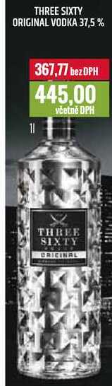 THREE SIXTY ORIGINAL VODKA 37,5 % 1l