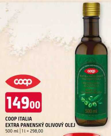 COOP ITALIA EXTRA PANENSKÝ OLIVOVÝ OLEJ 500 ml