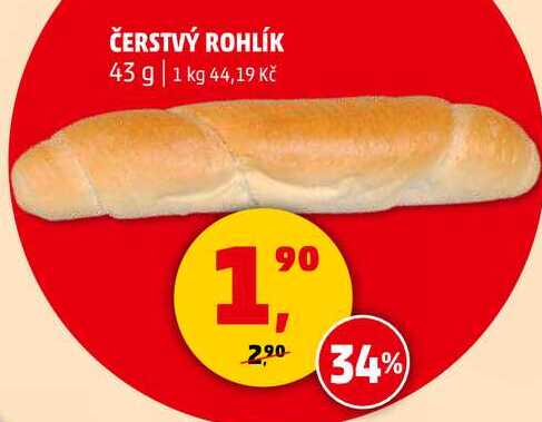 ČERSTVÝ ROHLÍK, 43 g 