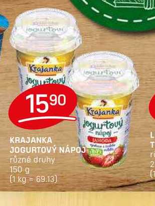 KRAJANKA JOGURTOVÝ NÁPOJ různé druhy 150 g  