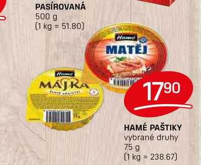 HAMÉ PAŠTIKY vybrané druhy 75 g  
