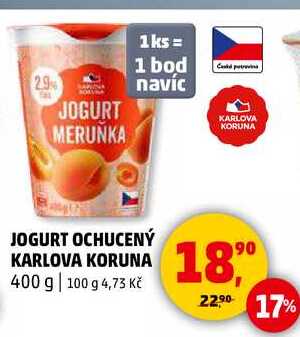 JOGURT OCHUCENÝ KARLOVA KORUNA, 400 g  