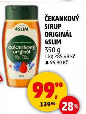 ČEKANKOVÝ SIRUP ORIGINÁL 4SLIM, 350 g 