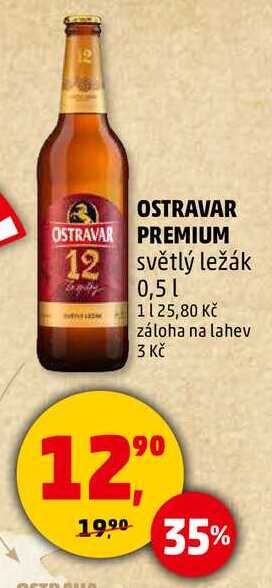 OSTRAVAR PREMIUM 12 světlý ležák, 0,5 l 