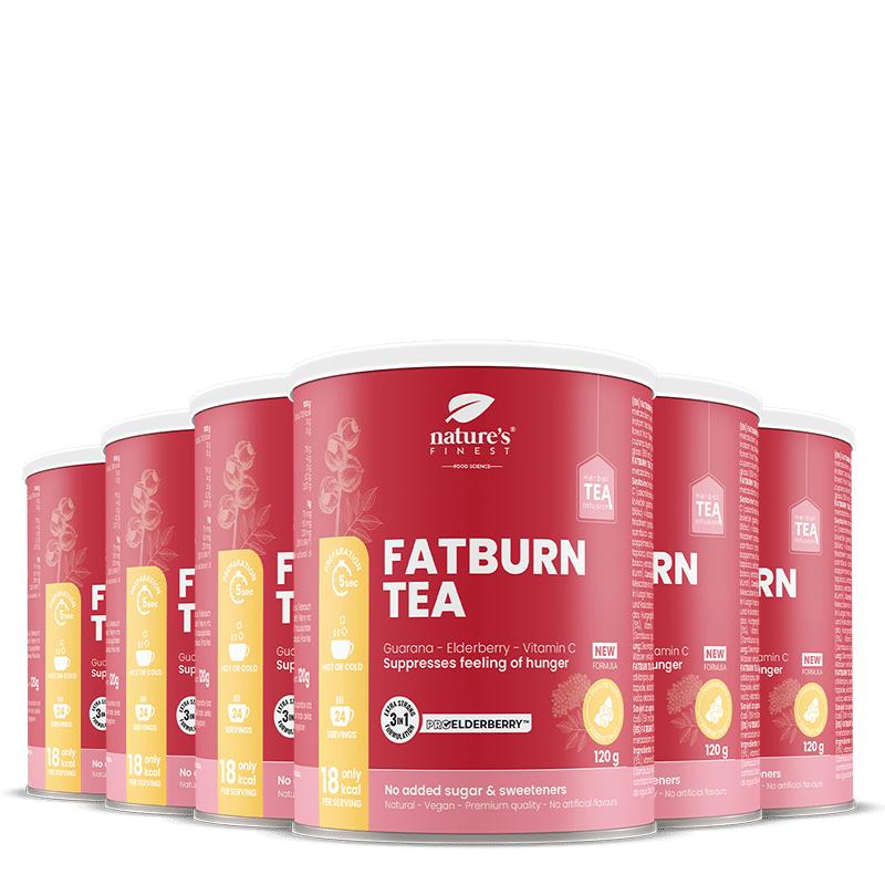 100% Organický Čaj na Hubnutí | 6 x FatBurn Tea with ProElderberry™ | Ostropestřec a Kozlík | Veganský | od Nature's Finest