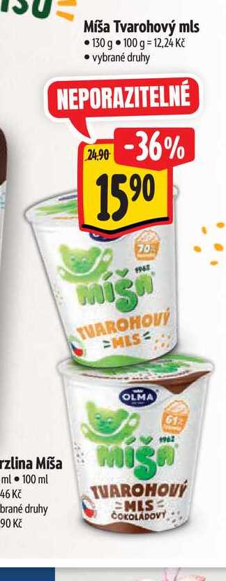 Míša Tvarohový mls  130 g  