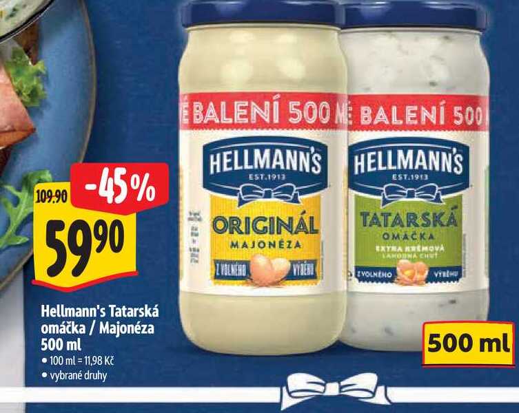   Hellmann's Tatarská omáčka / Majonéza 500 ml  