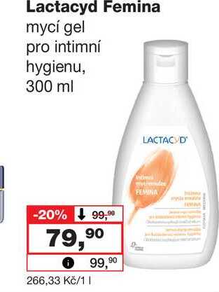 Lactacyd Femina mycí gel pro intimní hygienu, 300 ml
