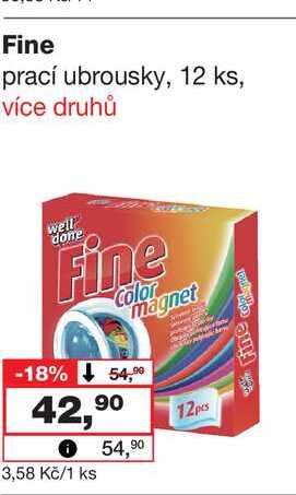 Fine prací ubrousky, 12 ks