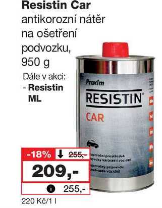 Resistin Car antikorozní nátěr na ošetření podvozku, 950 g