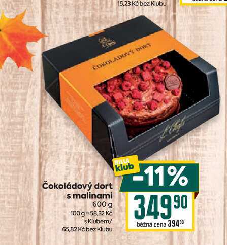 Čokoládový dort s malinami 600 g