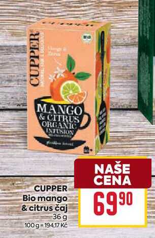 CUPPER Bio mango & citrus čaj 36 g