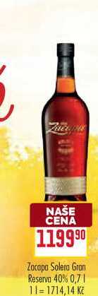 Zacapa Solera Gran Reserva 40% 0,7l