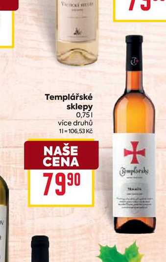 Templářské sklepy 0,75l