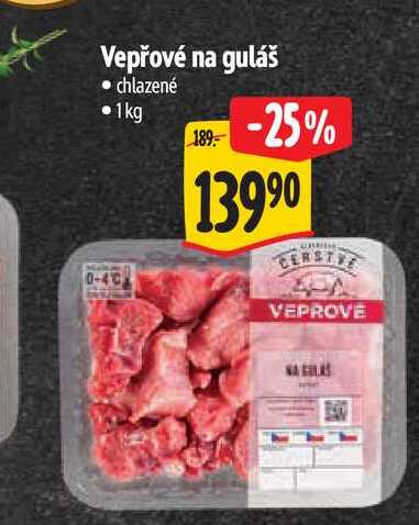 Vepřové na guláš  1 kg