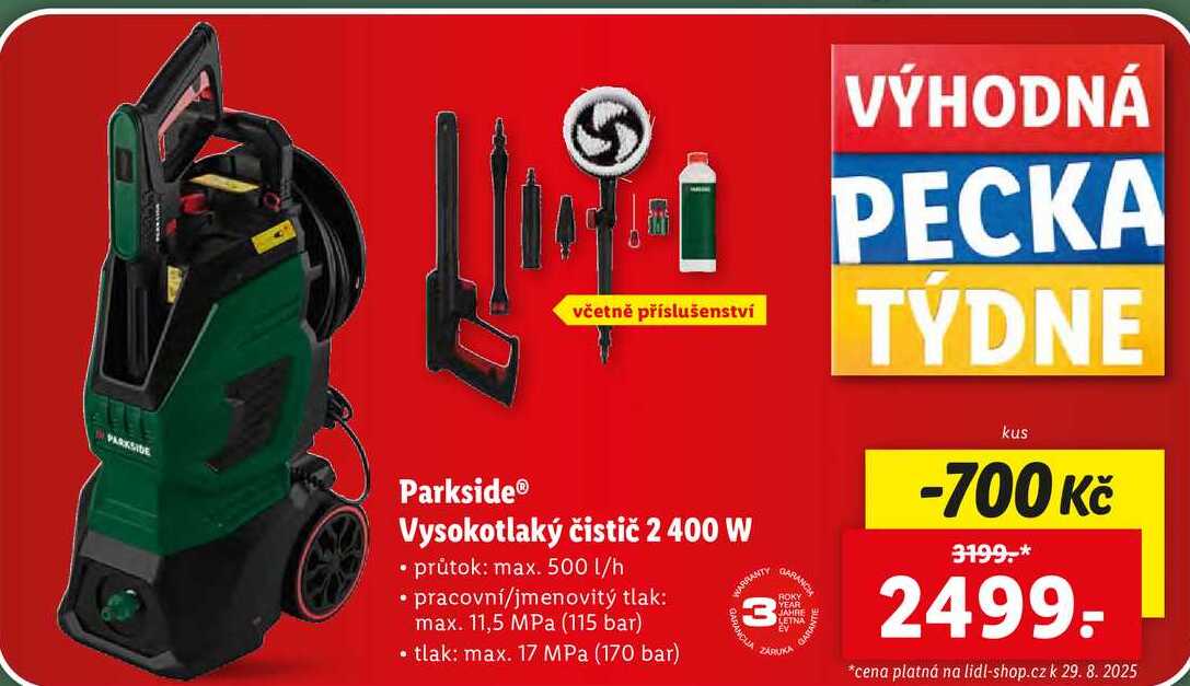 Parkside® Vysokotlaký čistič 2400 W 