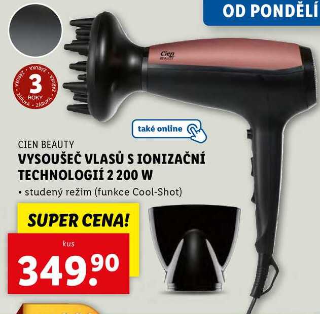 VYSOUŠEČ VLASŮ S IONIZAČNÍ TECHNOLOGIÍ 2 200 W 