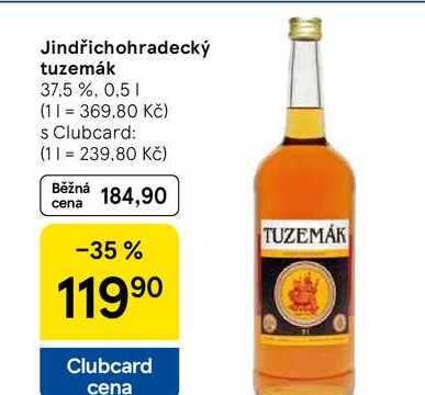 Jindřichohradecký tuzemák 37,5 %, 0,5 l
