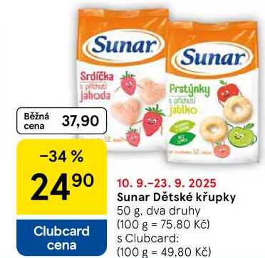 Sunar Dětské křupky, 50 g, dva druhy  