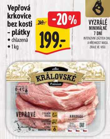 Vepřová krkovice bez kosti - plátky, 1 kg