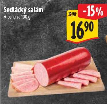 Sedlácký salám, cena za 100 g