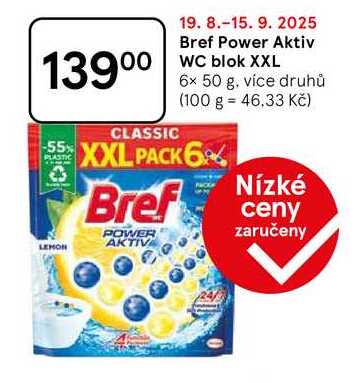 Bref Power Aktiv WC blok XXL, 6x 50 g