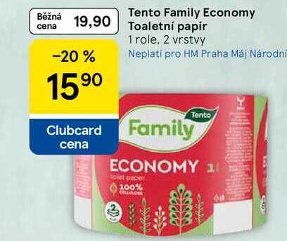 Tento Family Economy Toaletní papír, 1 role, 2 vrstvy  