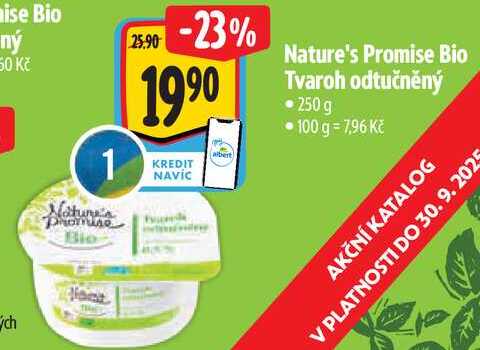 Nature's Promise Bio Tvaroh odtučněný, 250 g
