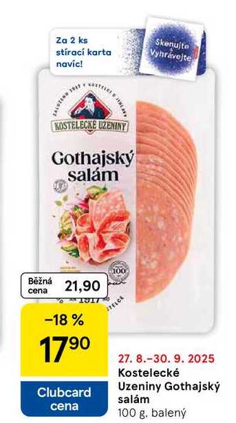 Kostelecké Uzeniny Gothajský salám, 100 g 