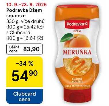 Podravka Džem squeeze, 330 g, více druhů