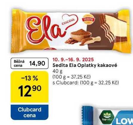 Sedita Ela Oplatky kakaové, 40 g 